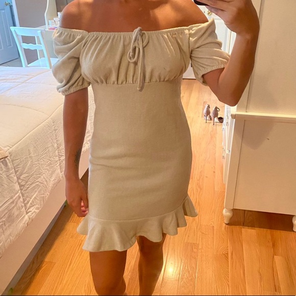 ALMOST FAMOUS BEIGE DRESS - Picture 2 of 4